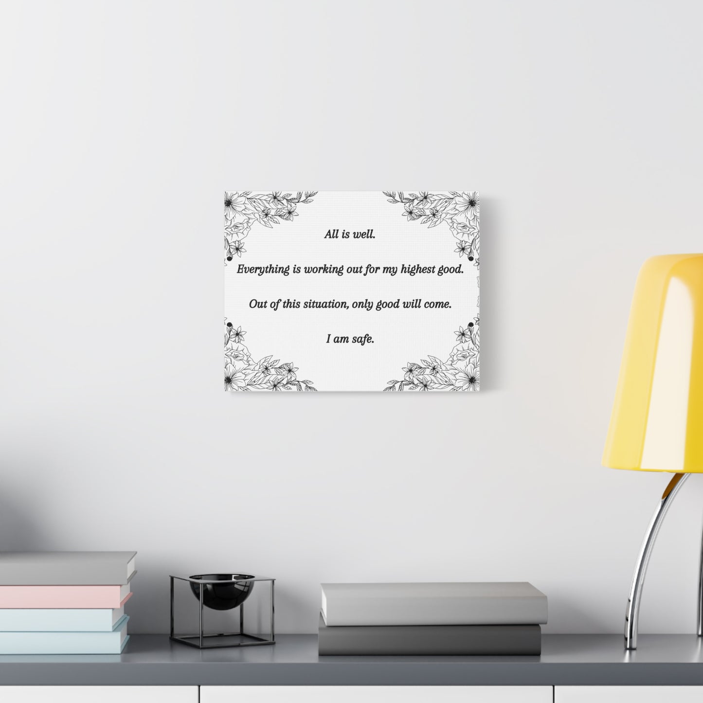 Affirmation Canvas Wall Art — "All is well."
