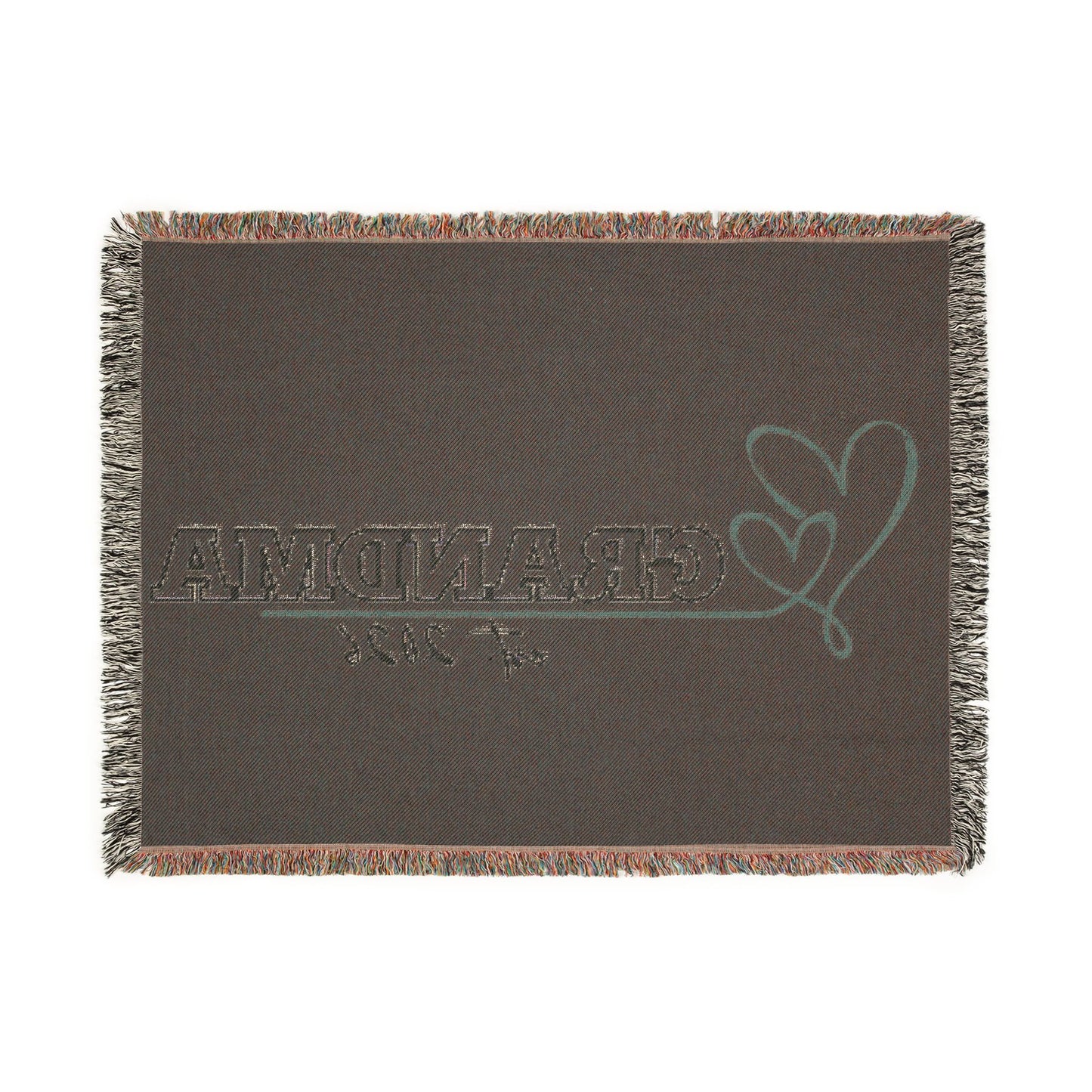 Grandma Est. 2026 BLACK Woven Blanket | New Grandmom Gift