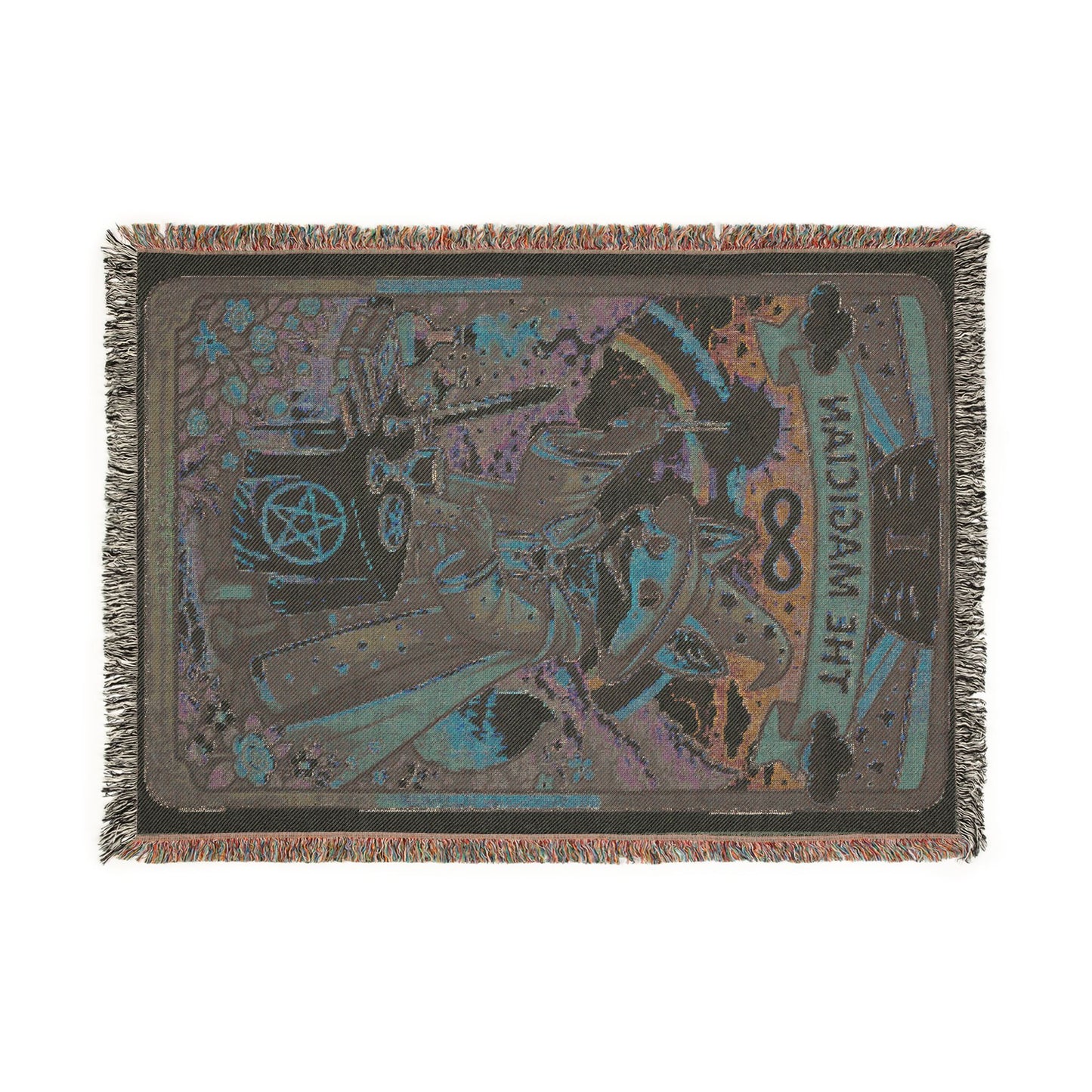 The Magician Tarot Card (Fox) Woven Blanket/Throw