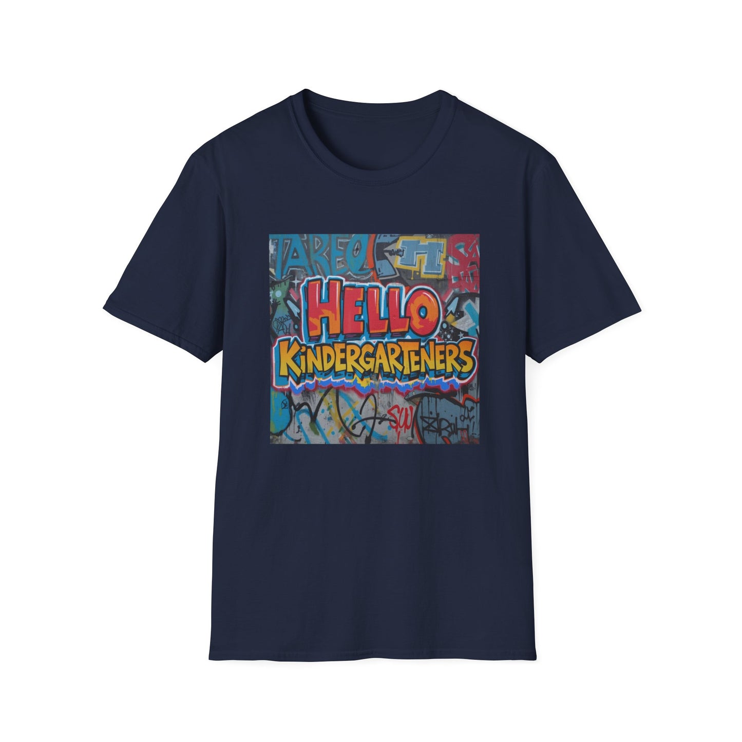 Hello Kindergarteners Graffiti Back-to-School T-Shirt for Teachers