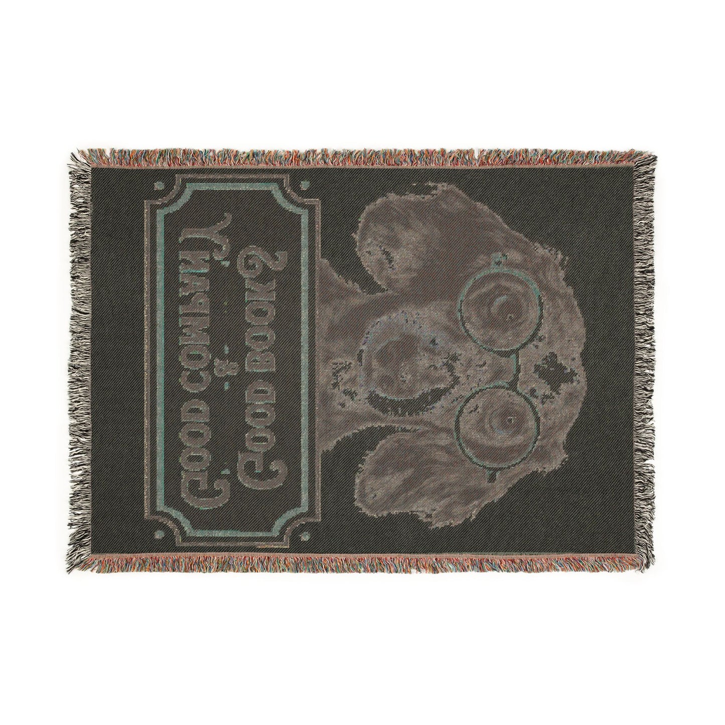 Woven Blanket — 'Good Books & Good Company' Dog Throw