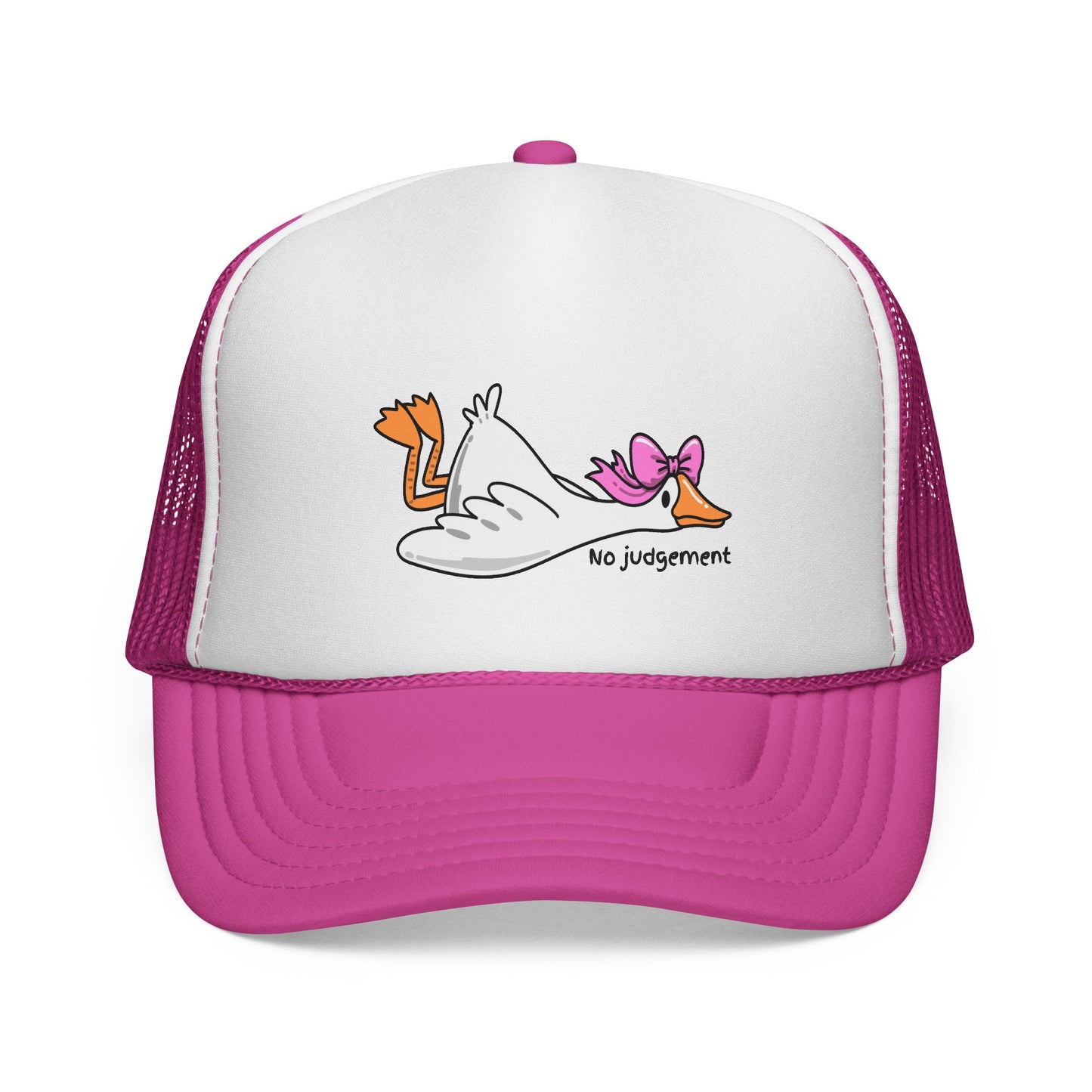 Trucker Hat — Lazy Duck "No Judgement" Graphic Cap