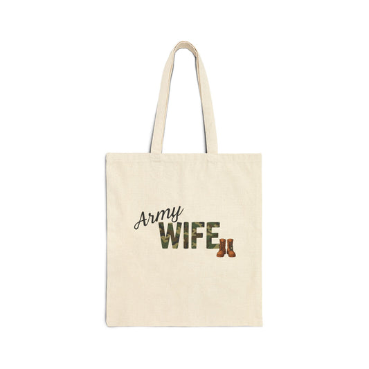 Army Wife Canvas Tote Bag