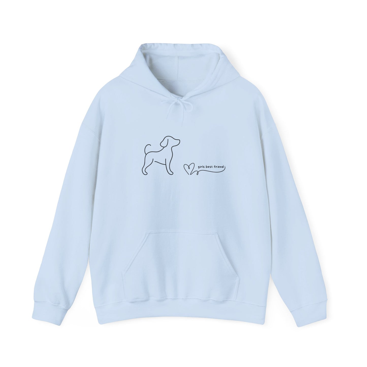 Dog Line Art Hoodie – 'Girls Best Friend' Minimalist Pet Lover Sweatshirt