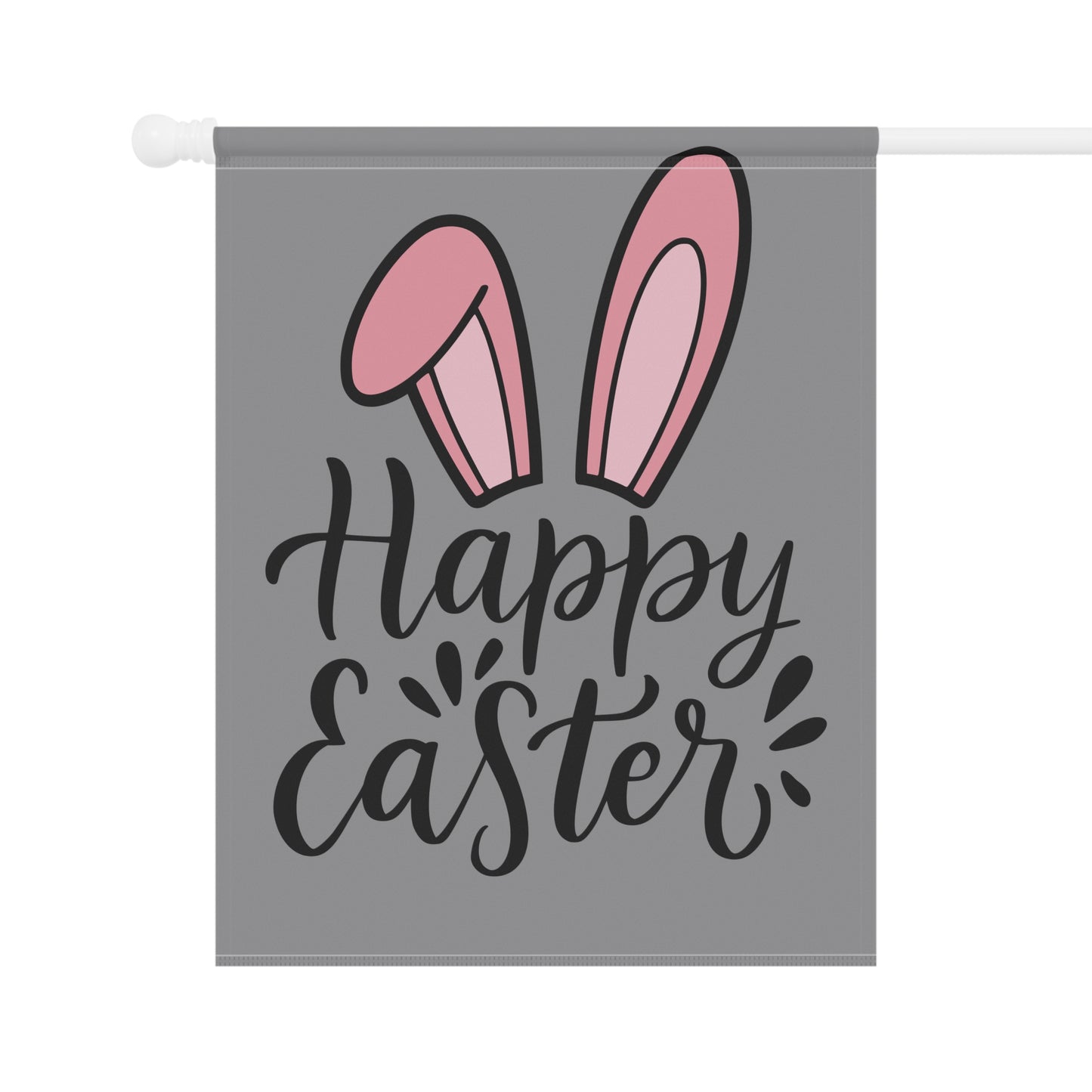 Easter Garden Flag - "Happy Easter" Bunny Ears Yard Banner