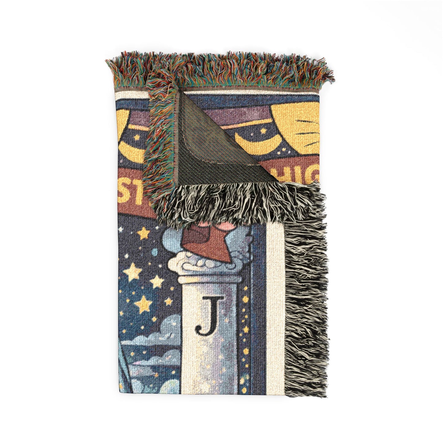 High Priestess Owl Tarot Card Woven Blanket/Throw