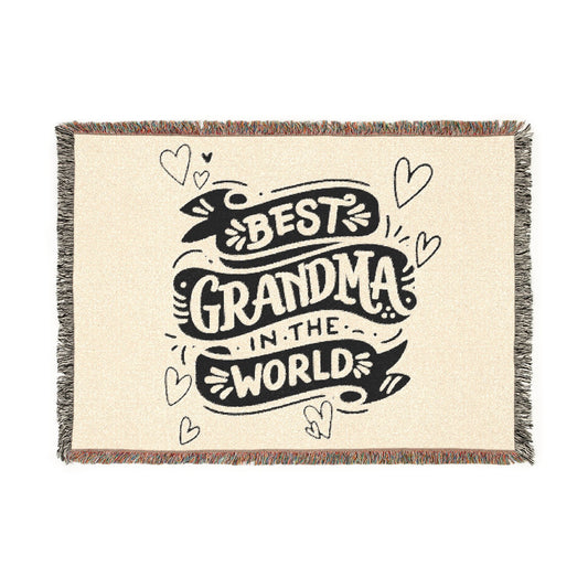 "Best Grandma in the World" Woven Throw | Mother's Day Gift