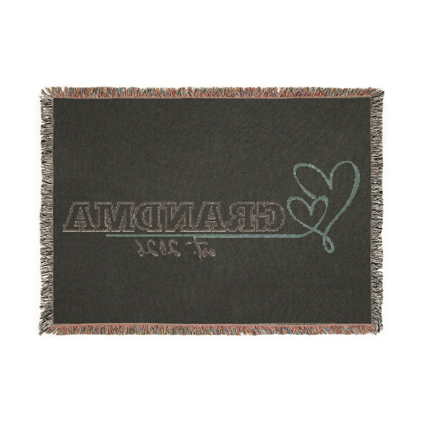 Grandma Woven Blanket/Throw with Hearts | Gift for Mother's Day & New Grandparents