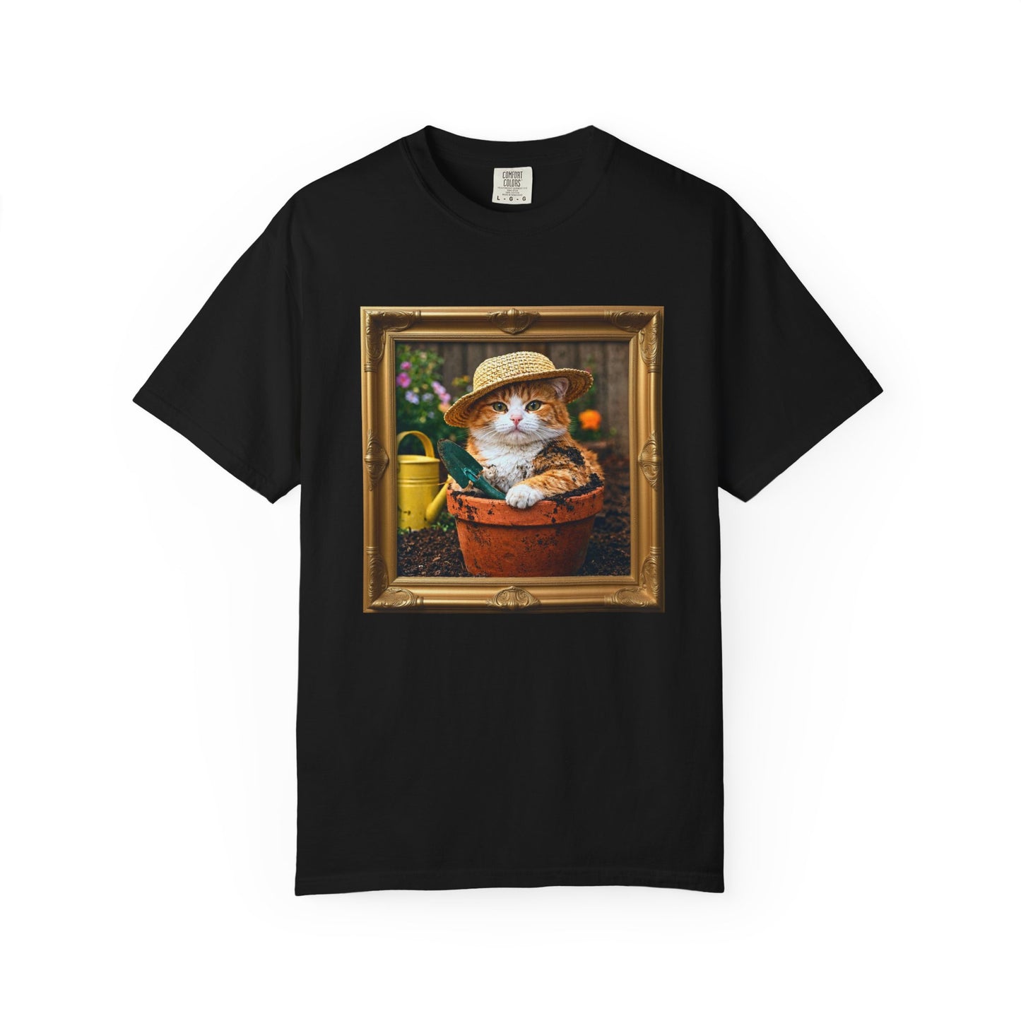 Cat in a Flower Pot Gardening Graphic T-Shirt