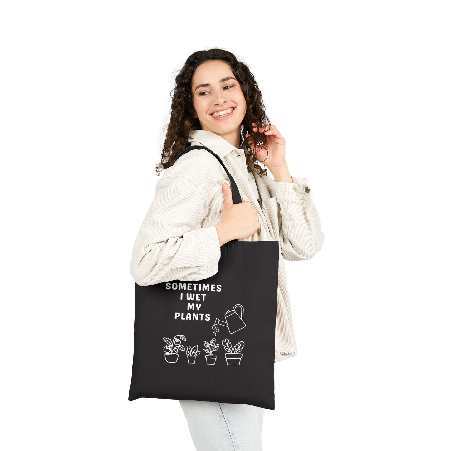 Tote Bag — "Sometimes I Wet My Plants" Funny Plant Lover Canvas Tote