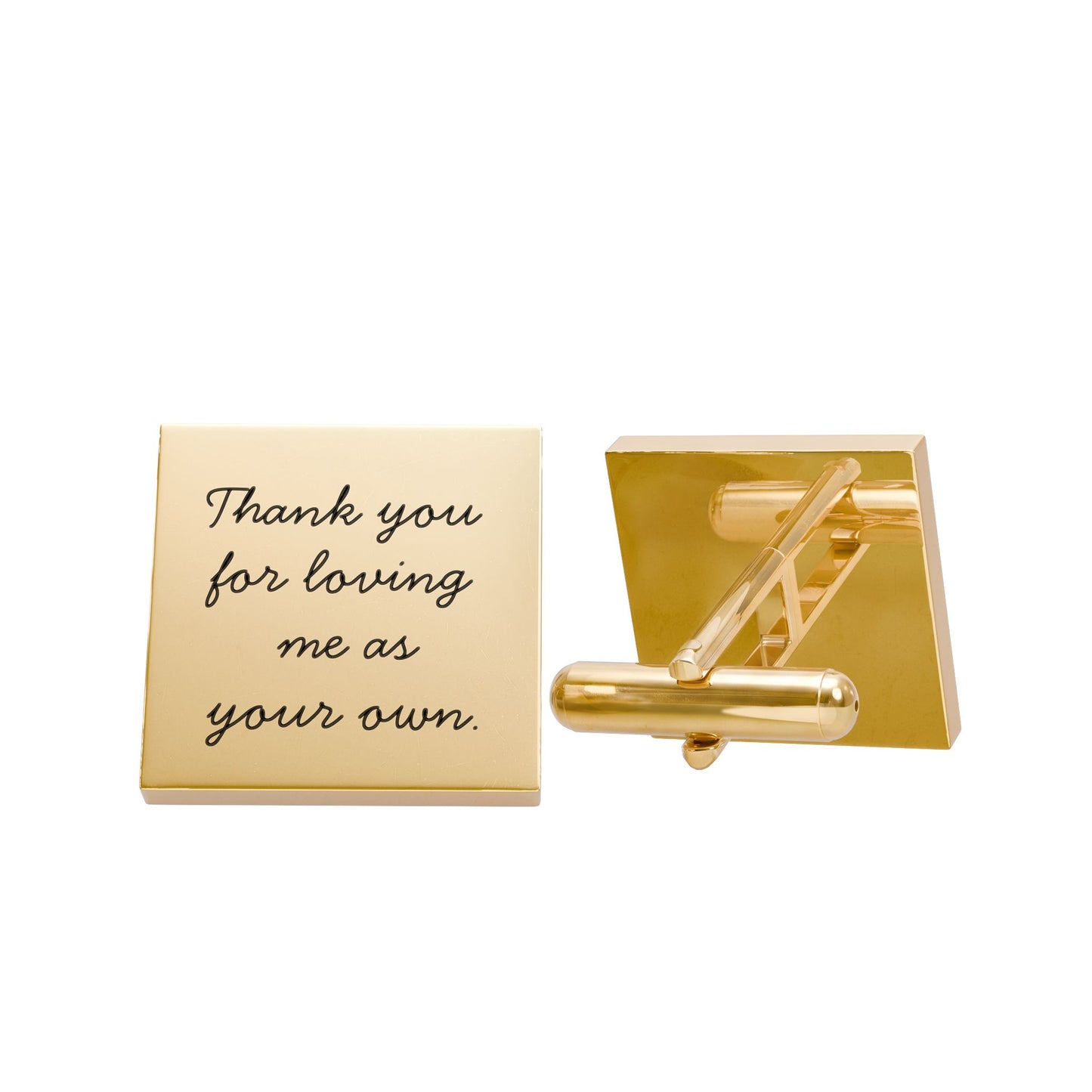 Square Cufflinks — Engraved “Thank You for Loving Me.” | Stepfather Gift | Wedding Gift