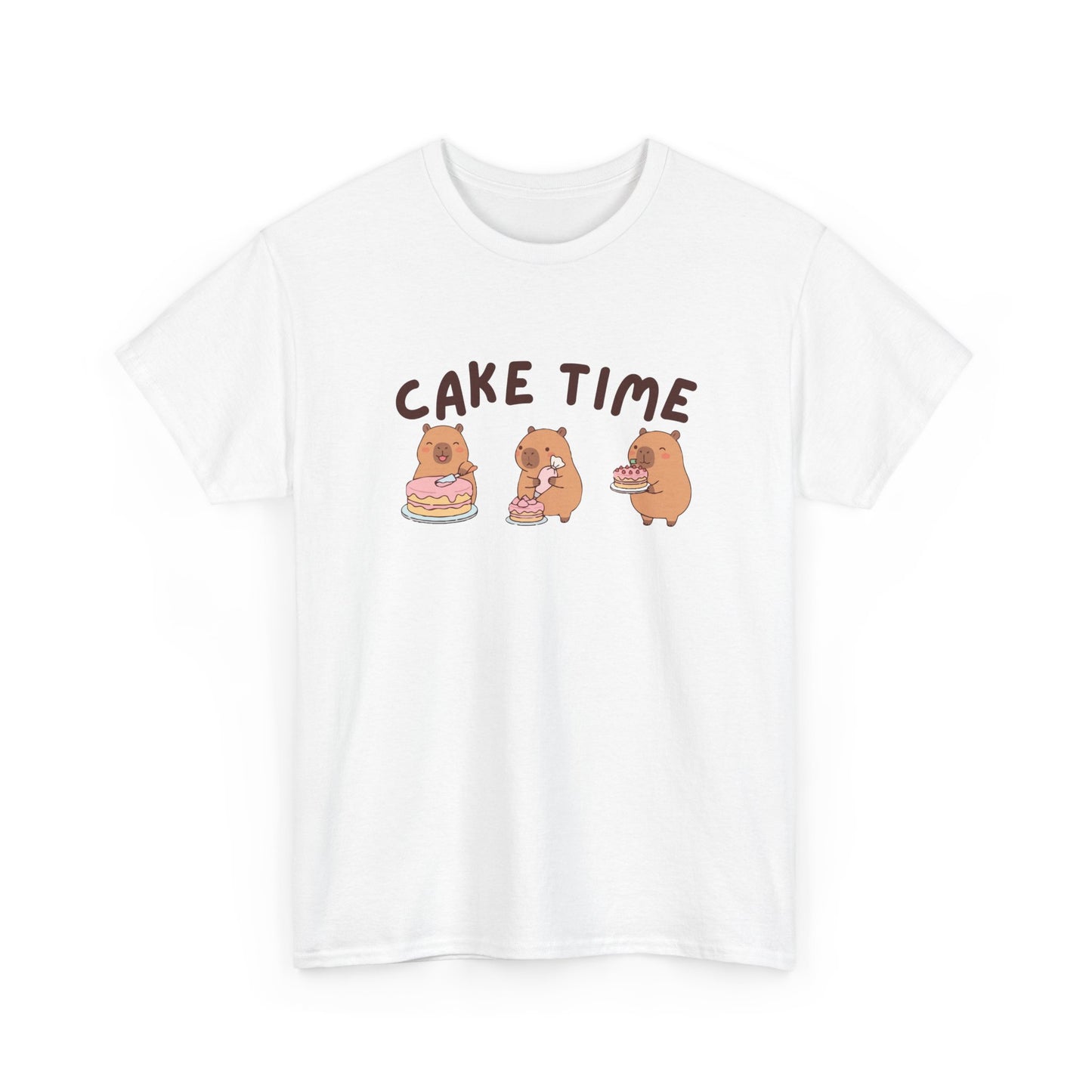 Cake Time Capybara Graphic T-Shirt
