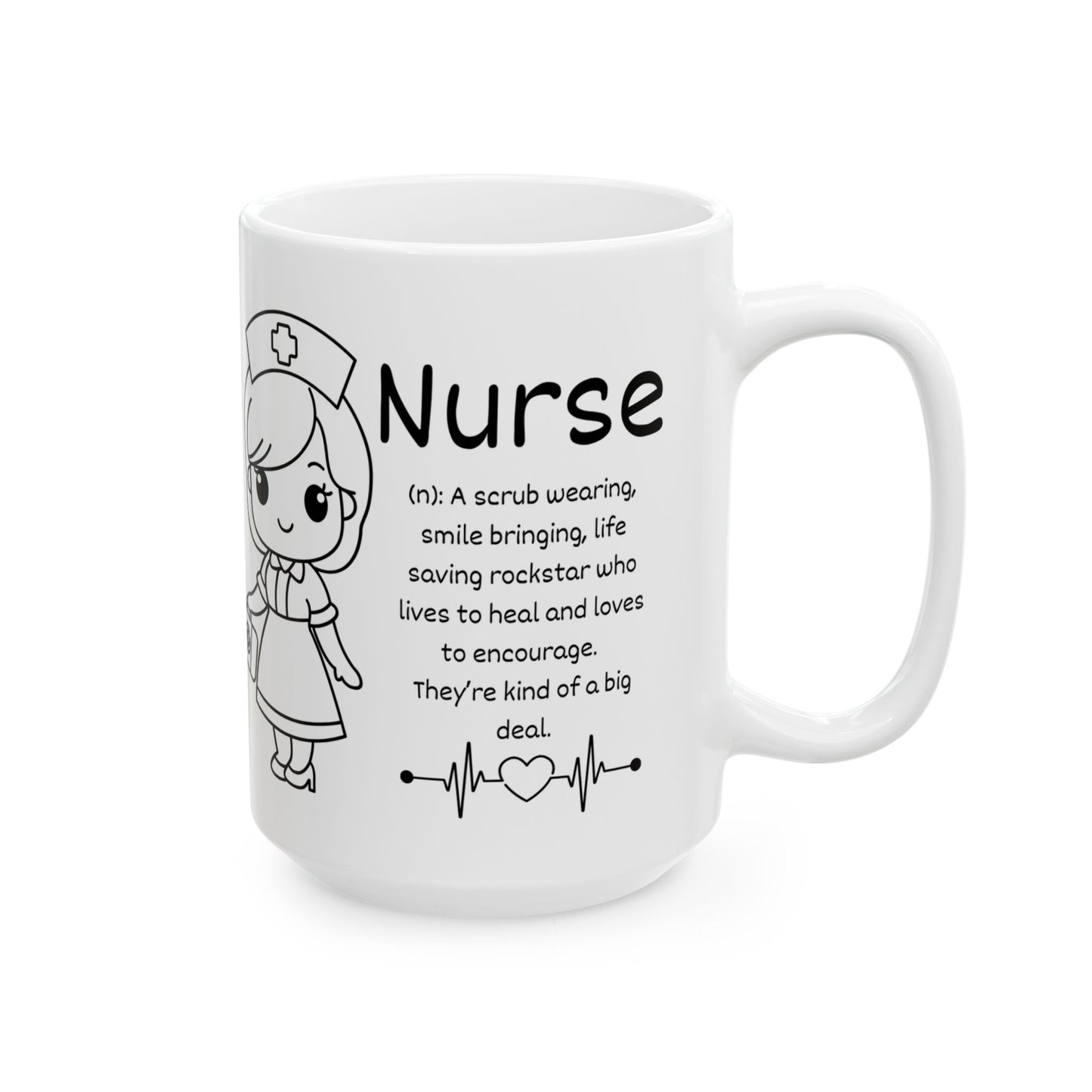 Nurse Cute Icons Ceramic Mug — 11oz & 15oz