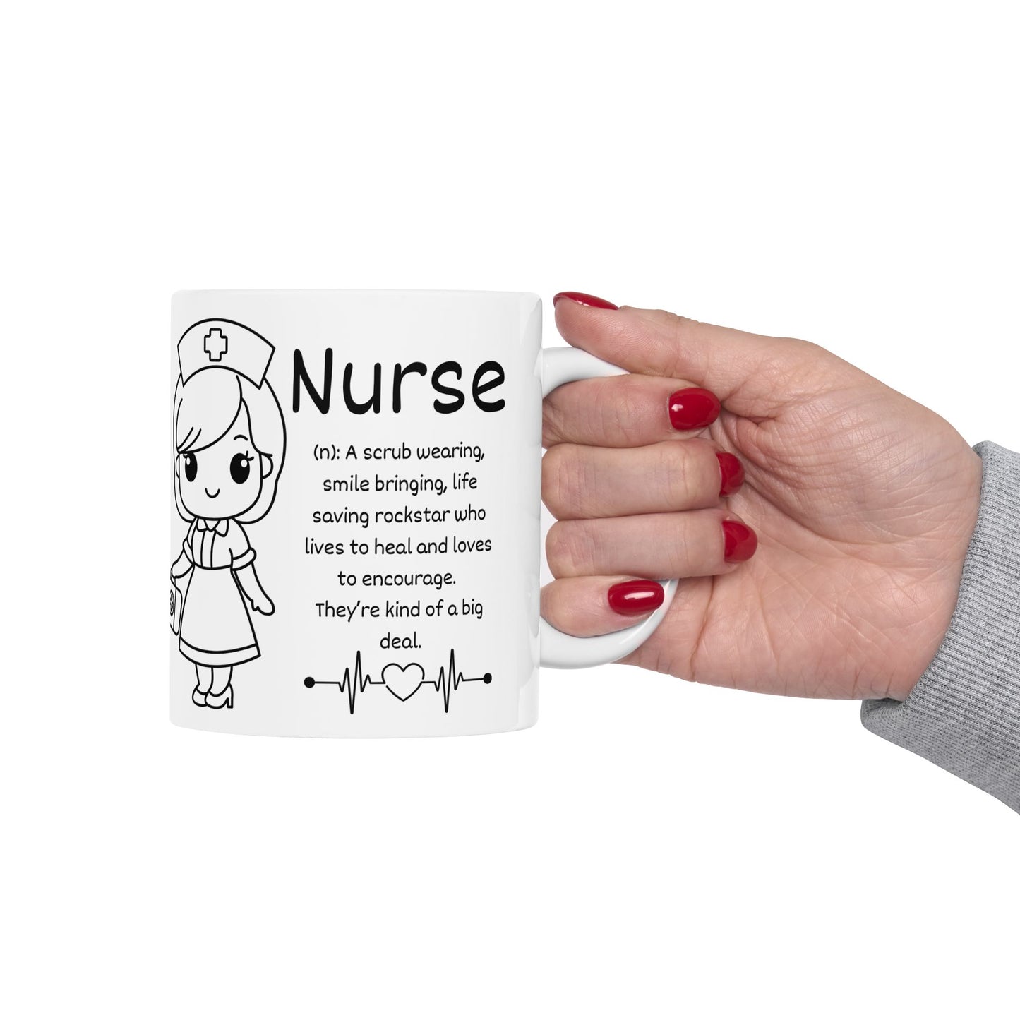 Nurse Cute Icons Ceramic Mug — 11oz & 15oz