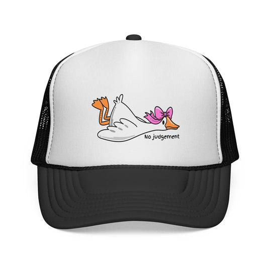 Trucker Hat — Lazy Duck "No Judgement" Graphic Cap