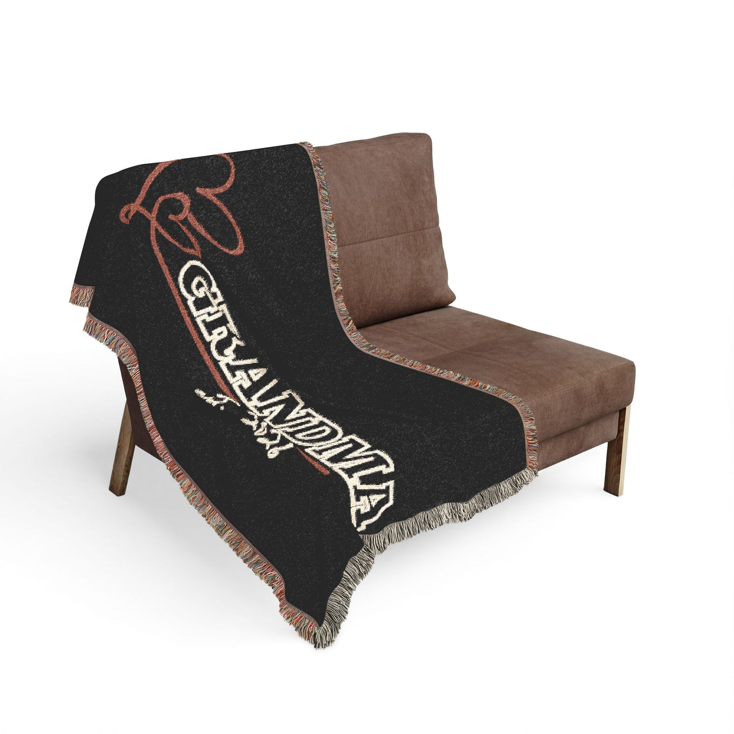 Grandma Est. 2026 BLACK Woven Blanket | New Grandmom Gift