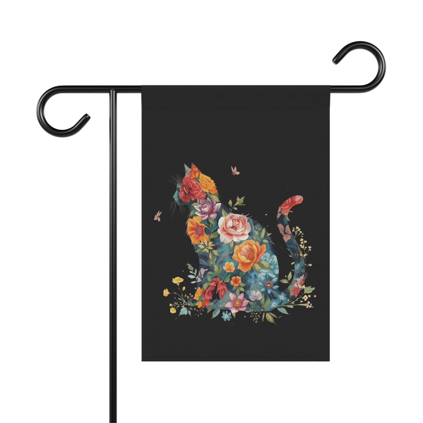 Floral Cat Garden Flag /House Banner