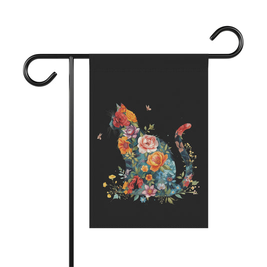 Floral Cat Garden Flag /House Banner