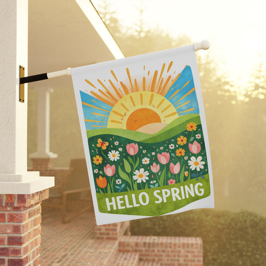 Hello Spring Garden Flag/House Banner