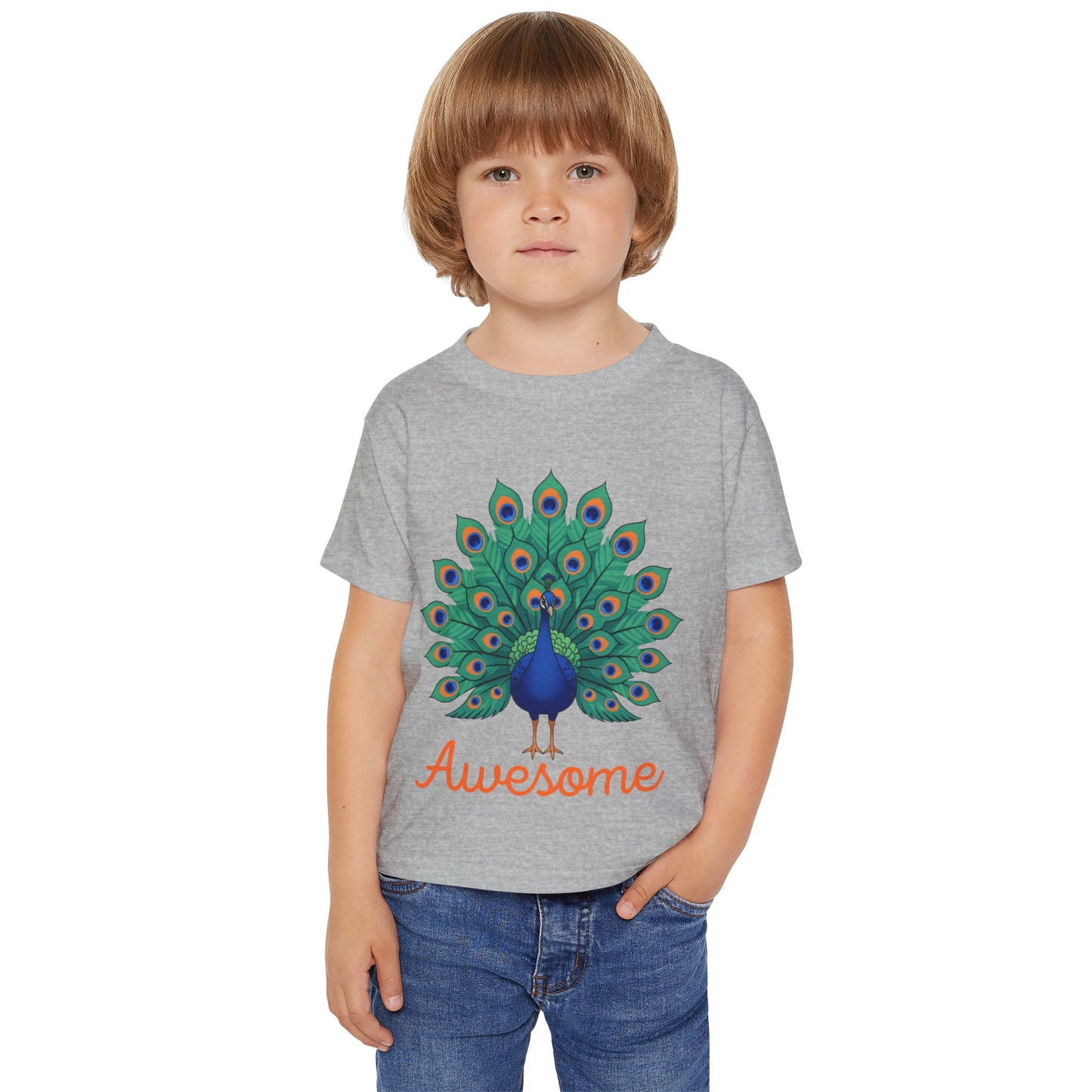 Peacock Graphic "Awesome" Toddler T-Shirt