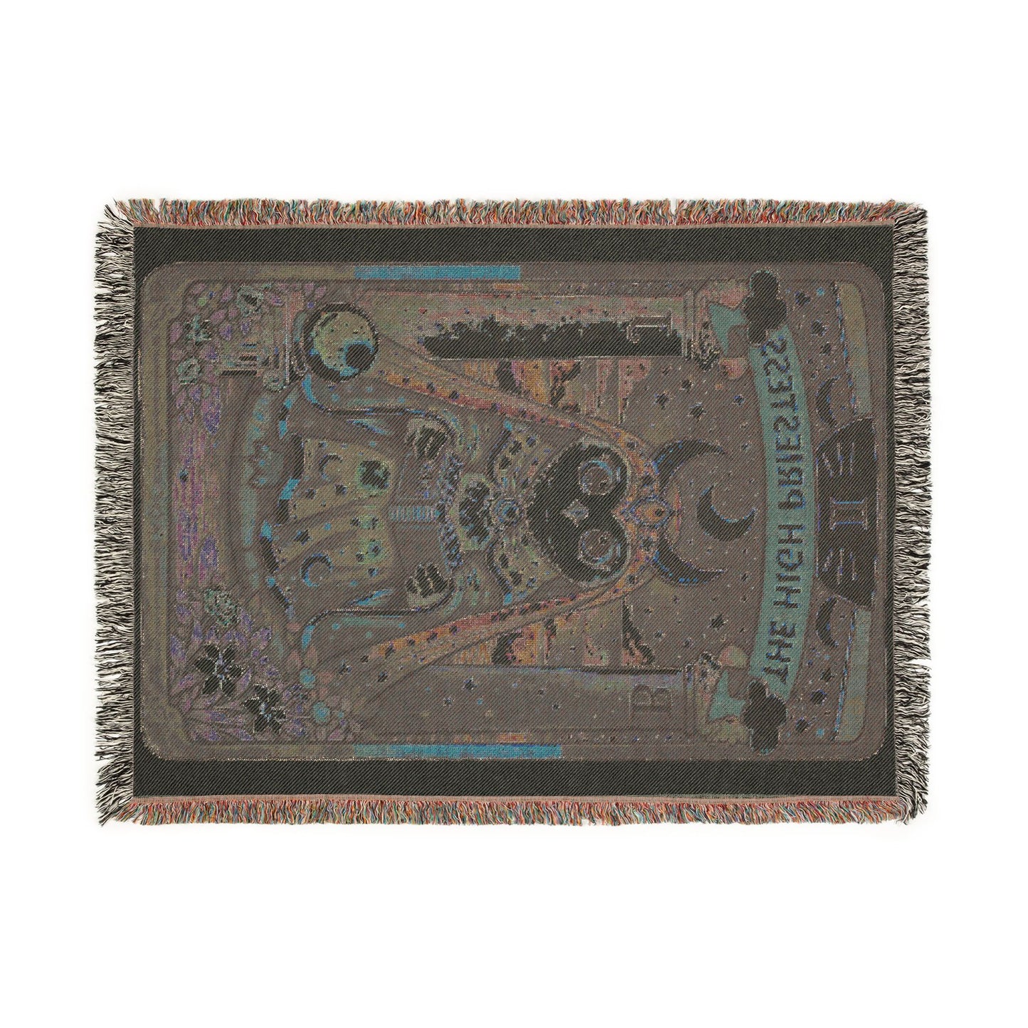 High Priestess Owl Tarot Card Woven Blanket/Throw