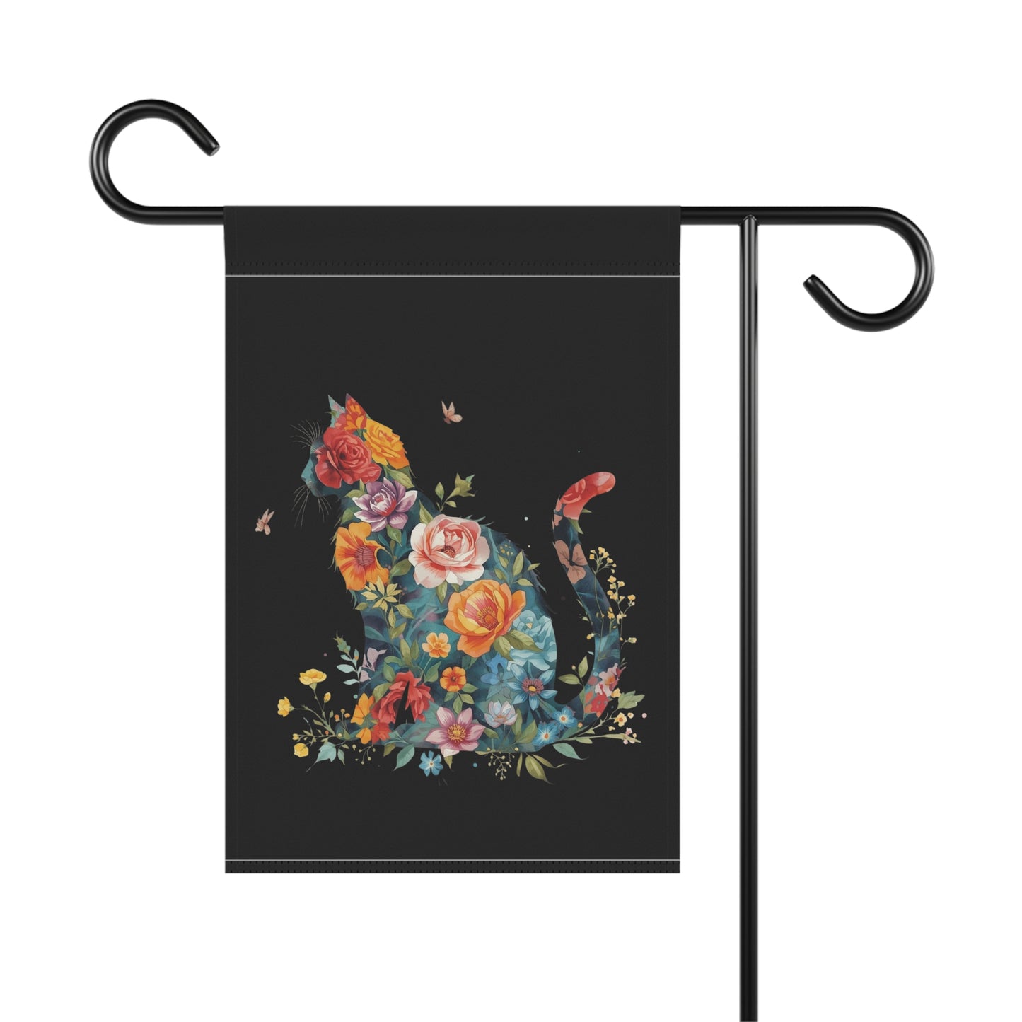 Floral Cat Garden Flag /House Banner
