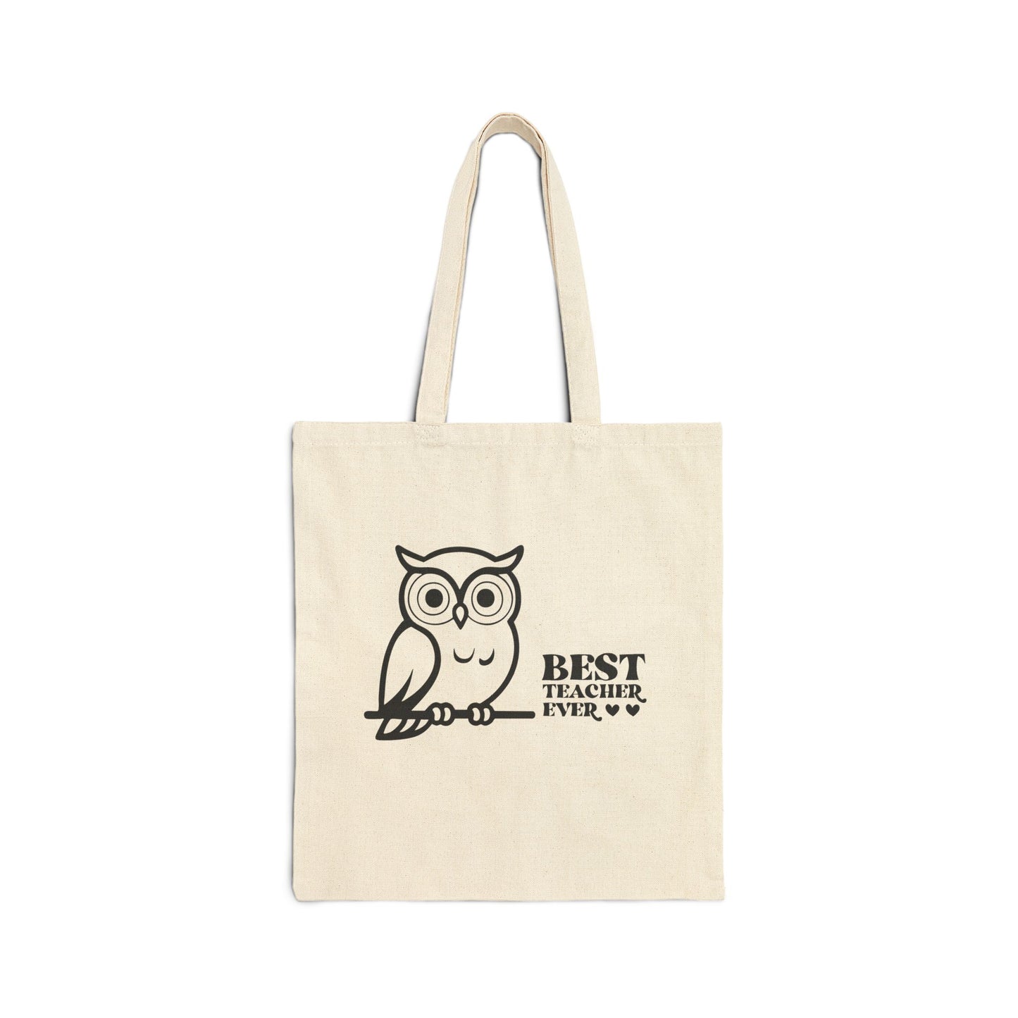 Best Teacher Ever Owl Tote Bag — Teacher Appreciation Canvas Tote