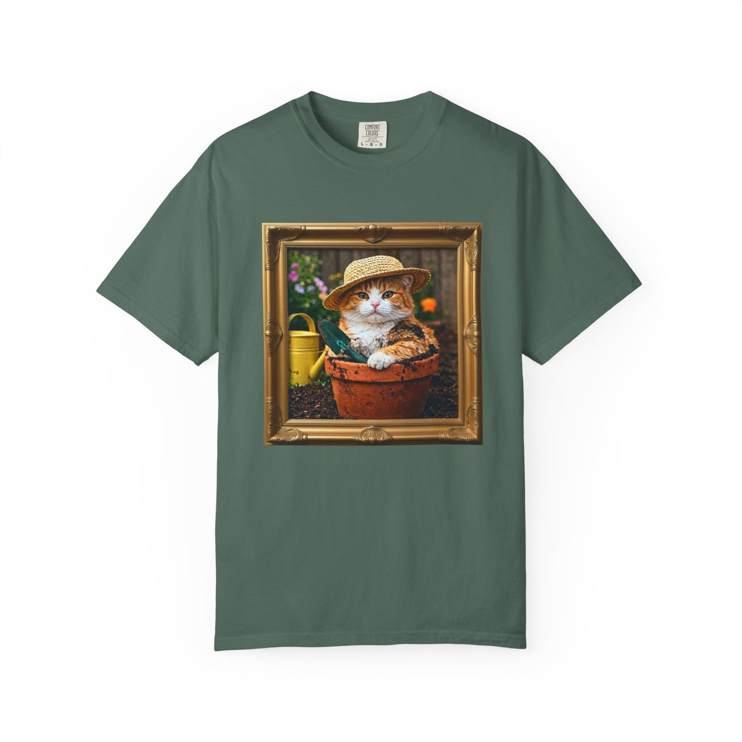 Cat in a Flower Pot Gardening Graphic T-Shirt