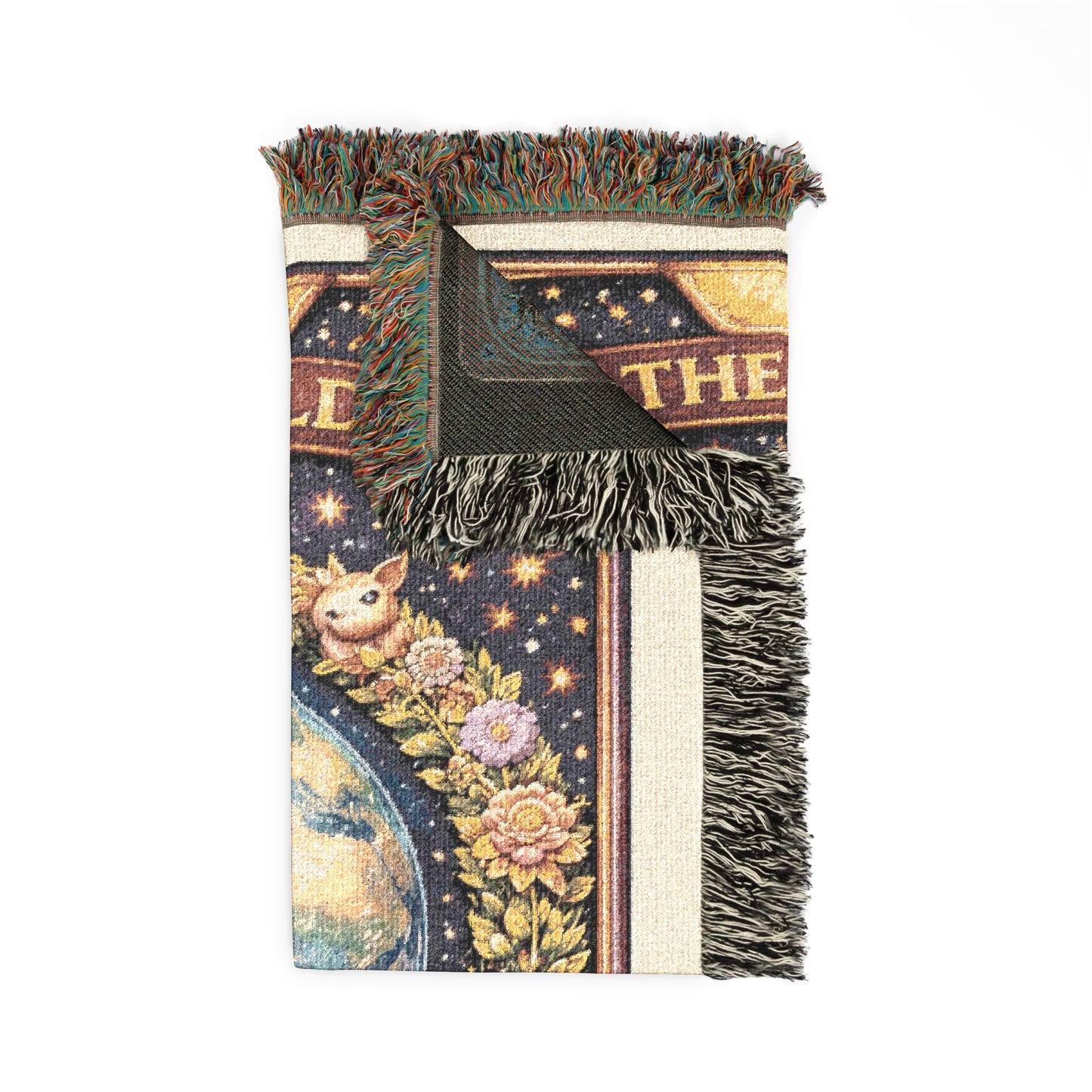 The World Tarot Card Fox Woven Blanket/Throw - 100% Cotton