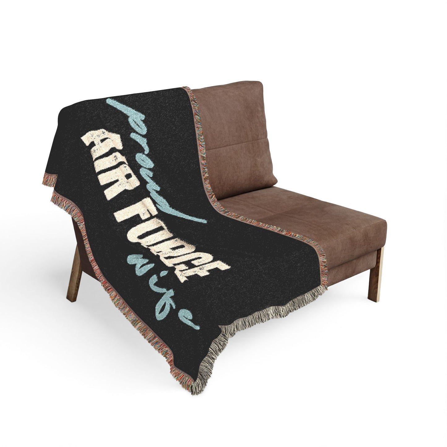 Proud Air Force Wife Woven Blanket/Throw