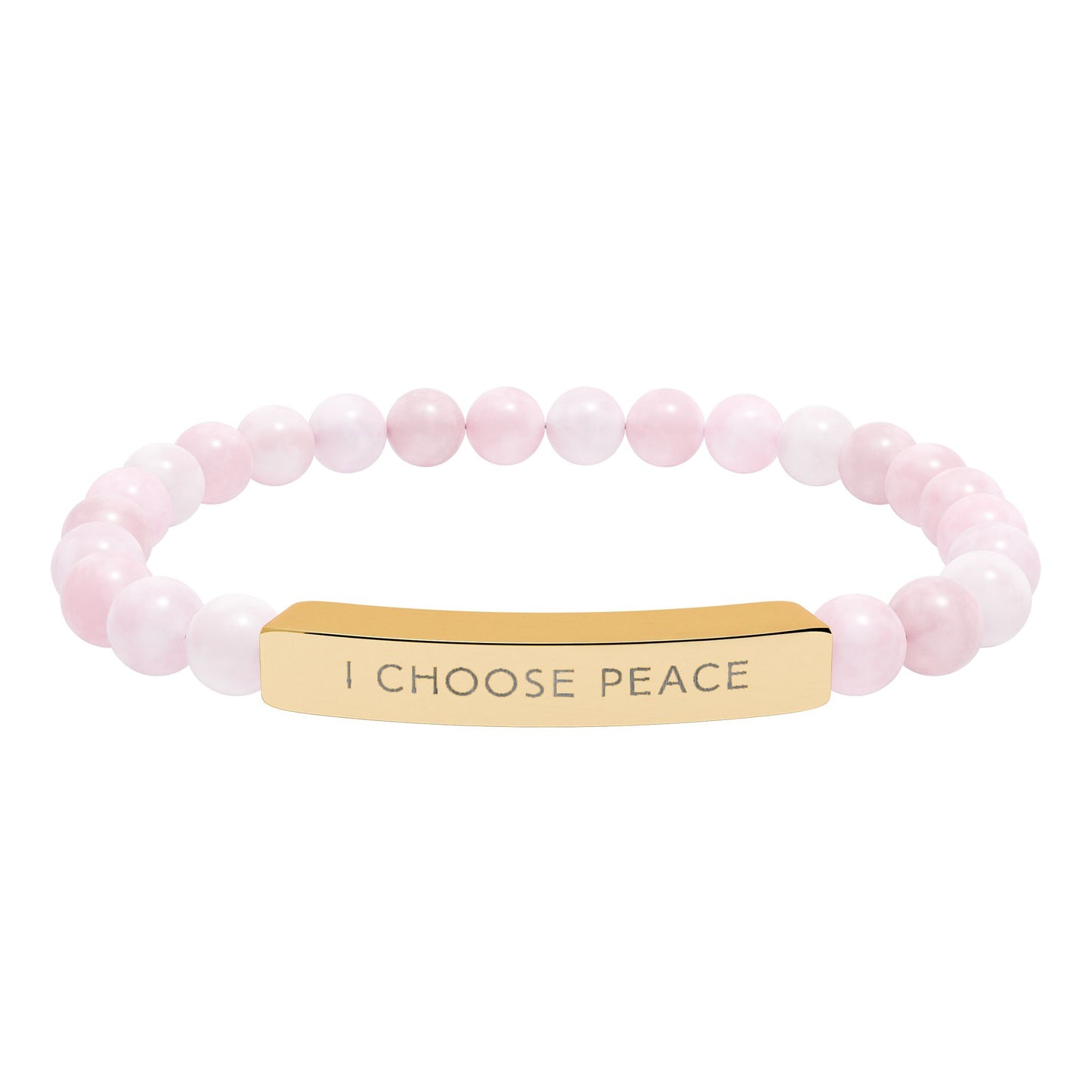Engraved "I Choose Peace" Natural Stone Stretch Bracelet