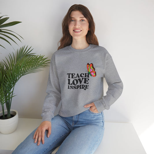 "Teach Love Inspire" Butterfly Crewneck Sweatshirt