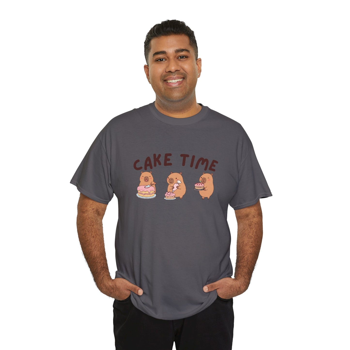 Cake Time Capybara Graphic T-Shirt