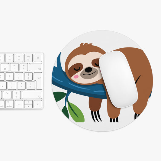Cute Sloth Round Mouse Pad