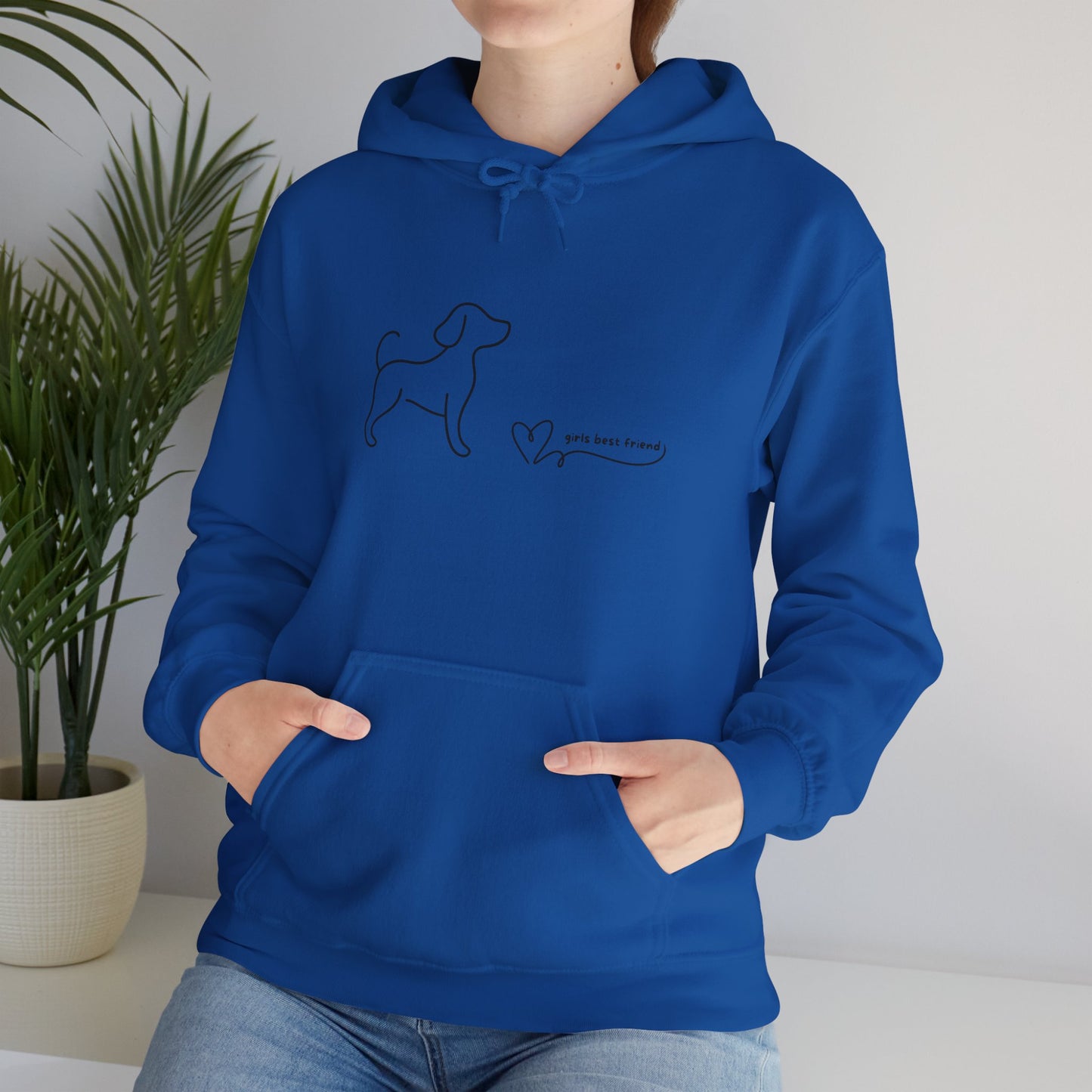 Dog Line Art Hoodie – 'Girls Best Friend' Minimalist Pet Lover Sweatshirt