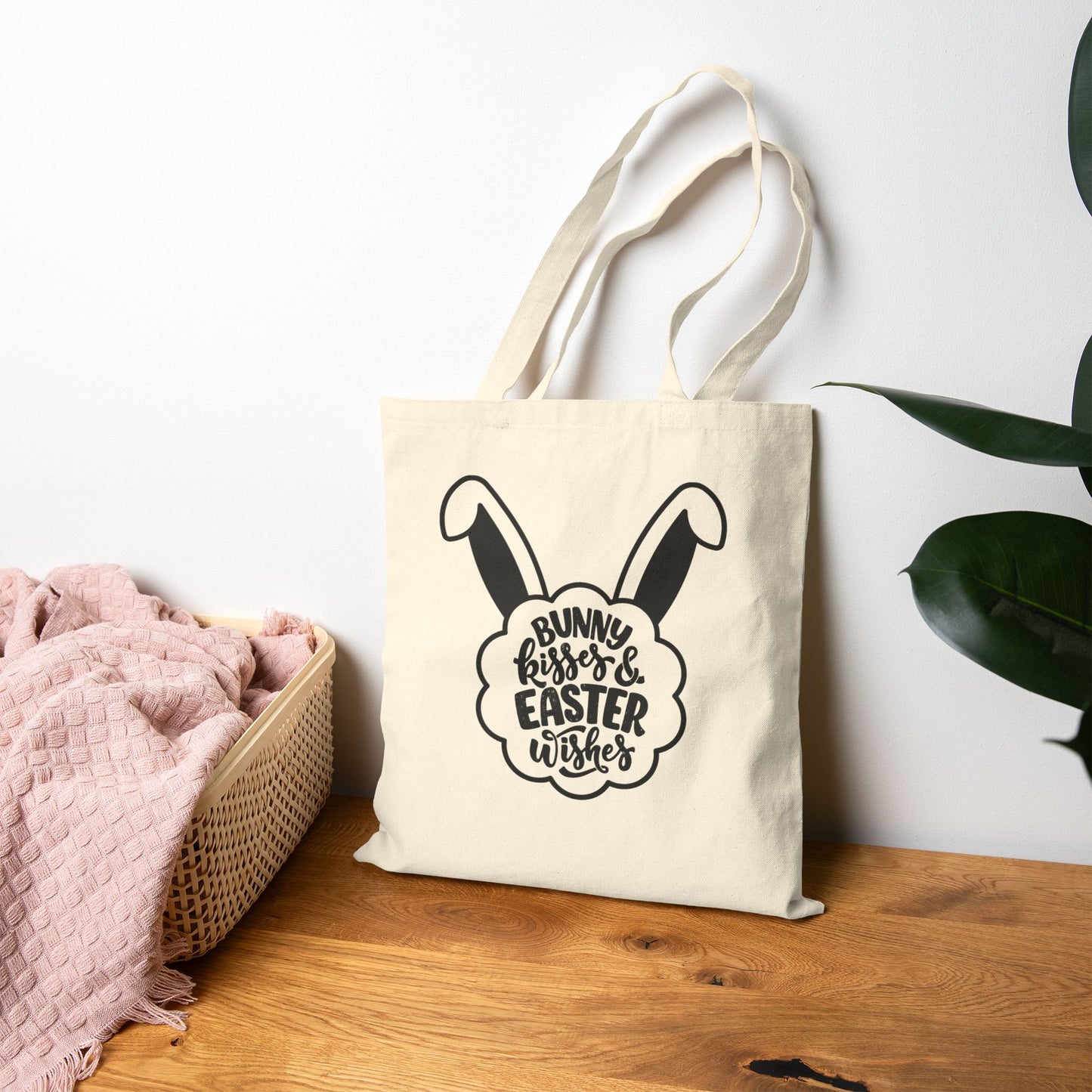 Easter Bunny Kisses Canvas Tote
