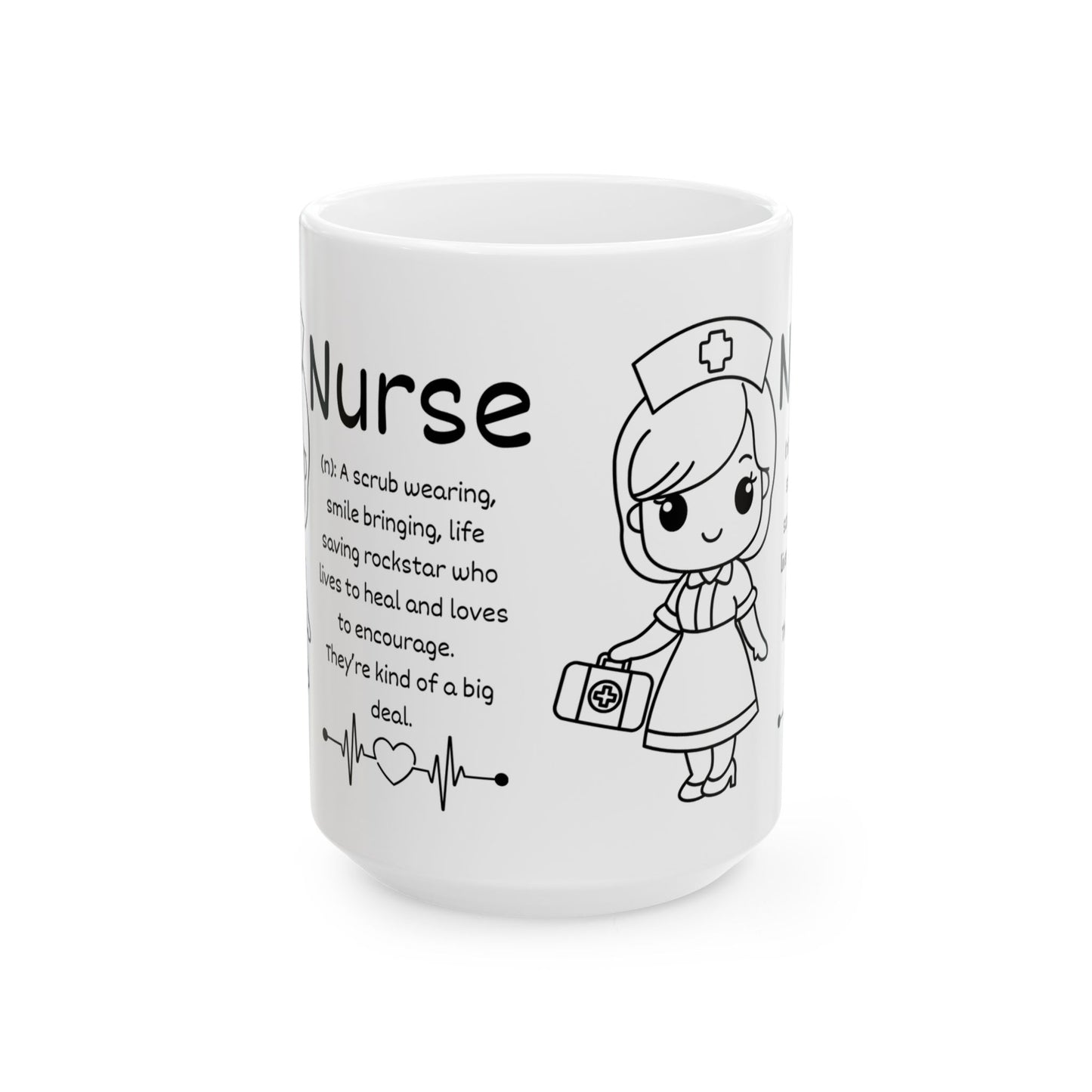 Nurse Cute Icons Ceramic Mug — 11oz & 15oz