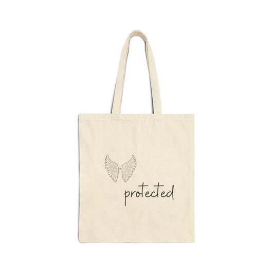 'Protected' Angel Wing Canvas Tote Bag