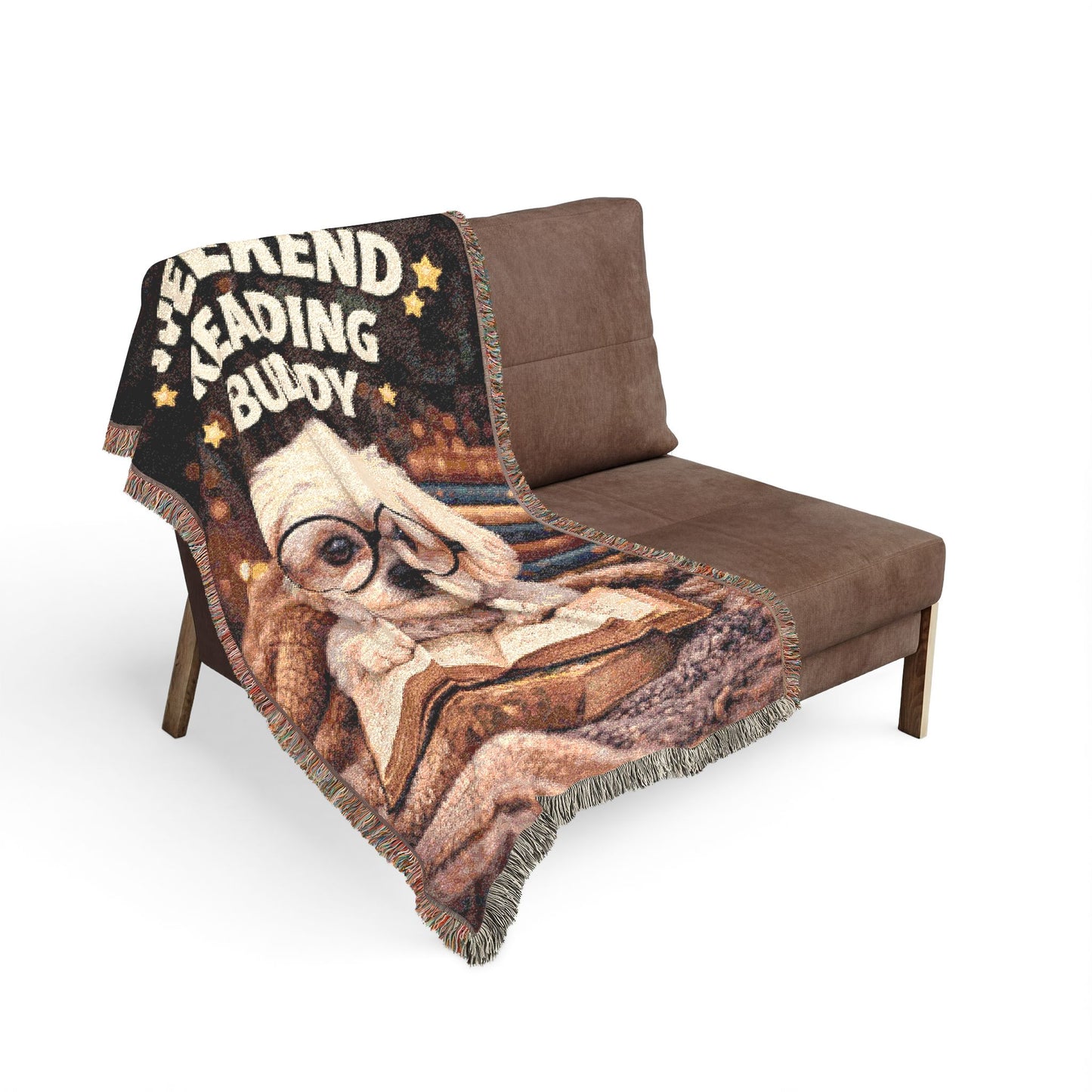 Weekend Reading Buddy Blanket — Dog Reading Throw for Book Lovers