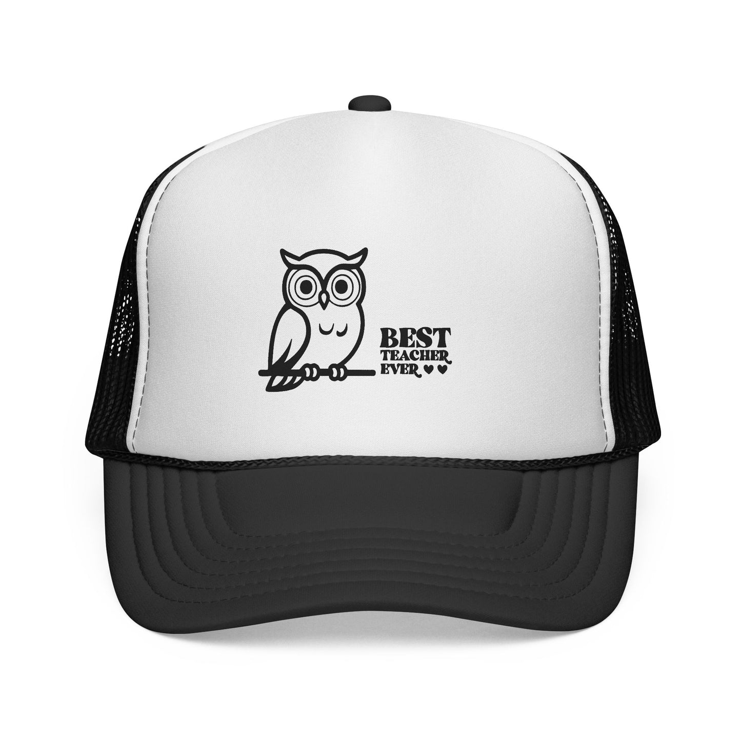 Trucker Cap — "Best Teacher Ever" Owl Embroidered Hat