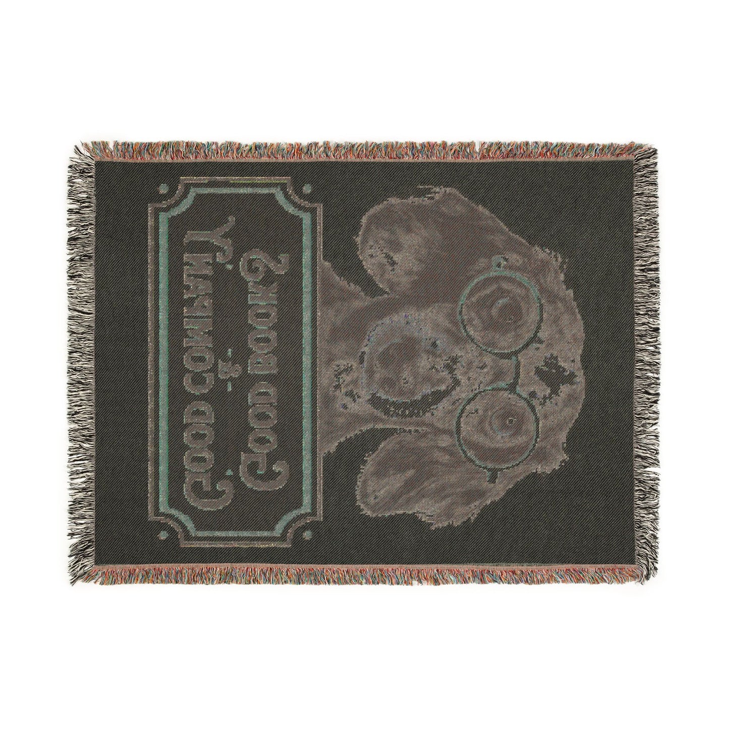 Woven Blanket — 'Good Books & Good Company' Dog Throw