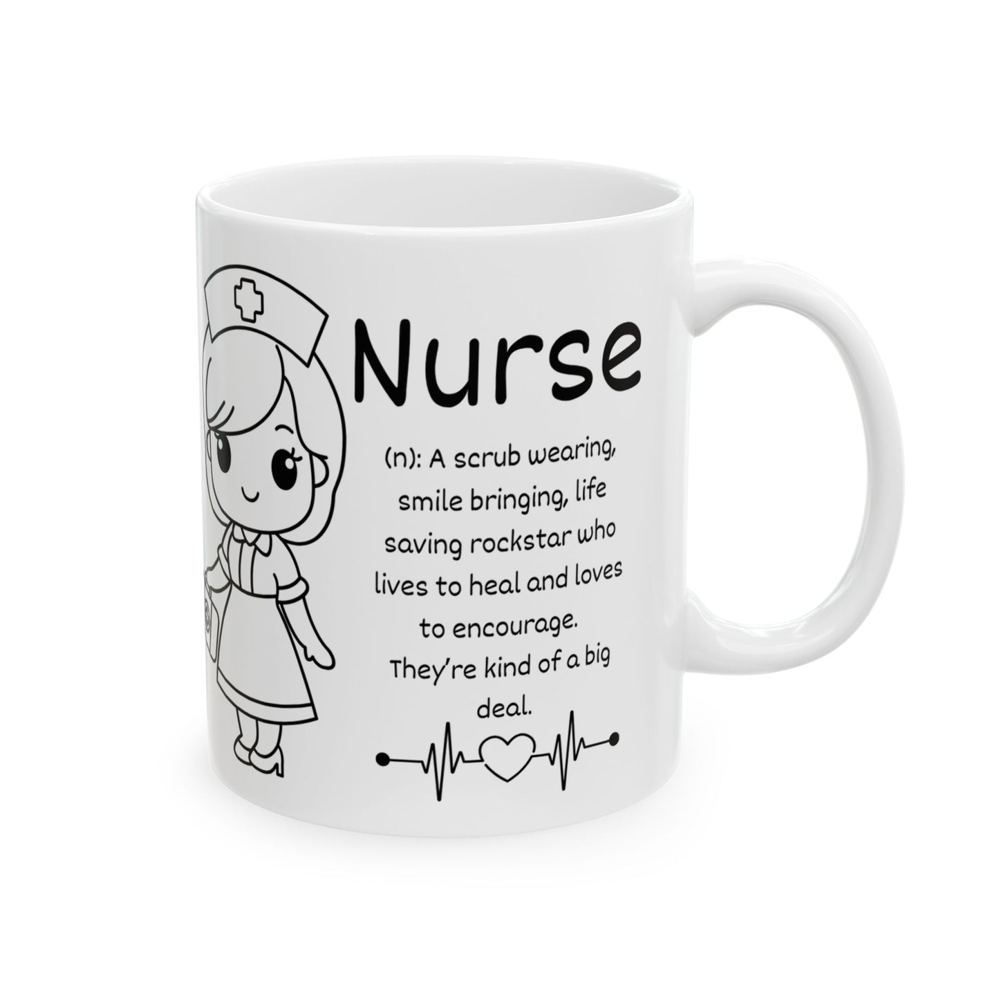 Nurse Cute Icons Ceramic Mug — 11oz & 15oz