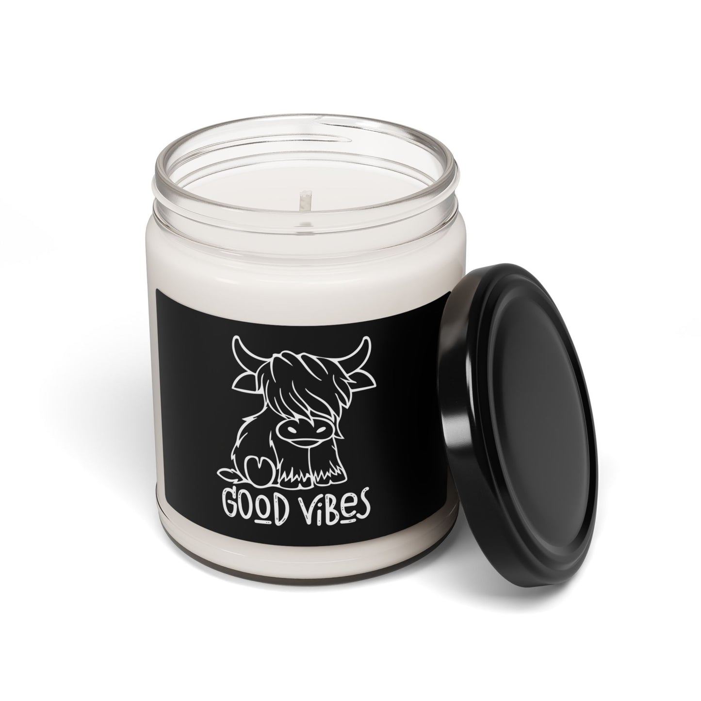 'Good Vibes' Highland Cow Soy Candle (9 oz)