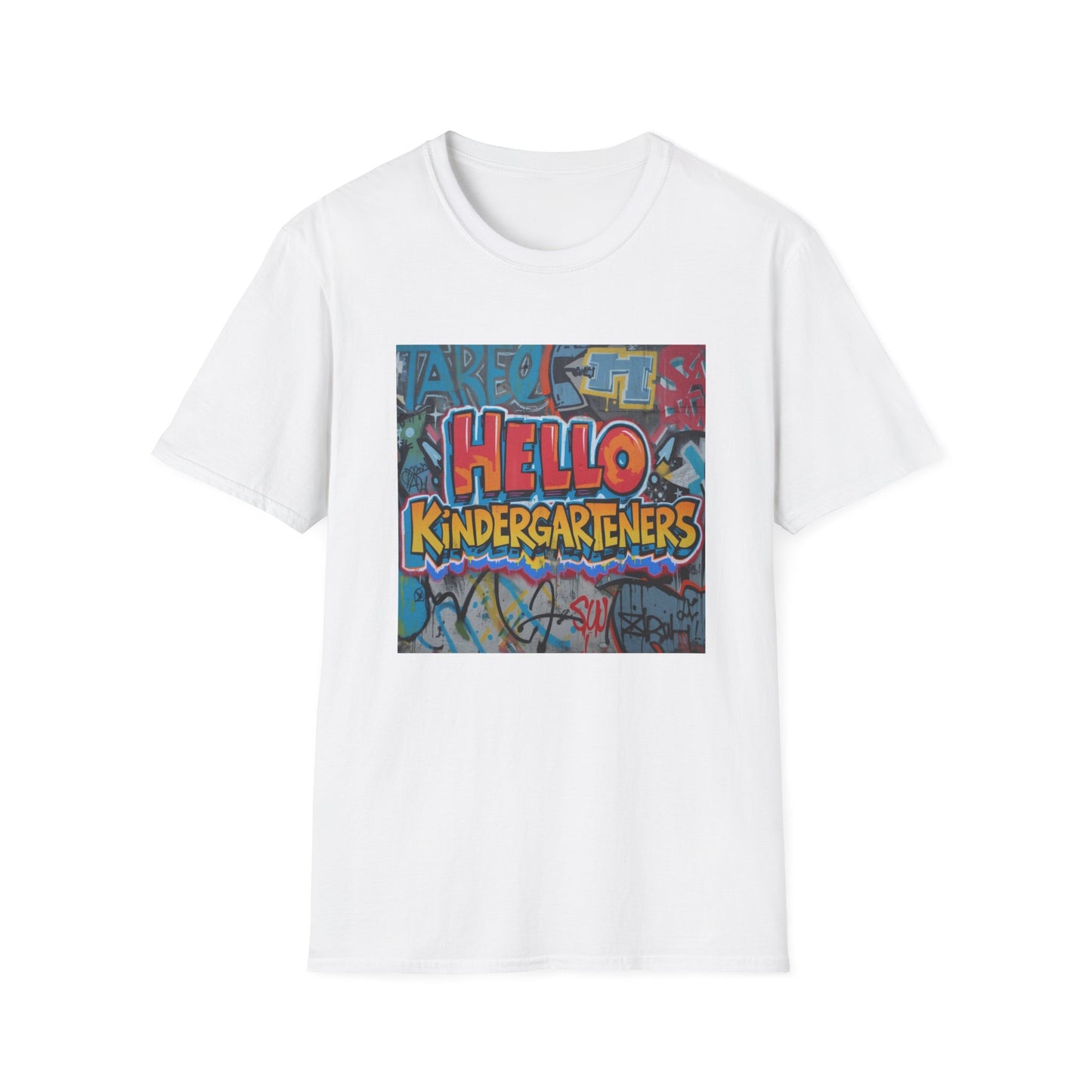 Hello Kindergarteners Graffiti Back-to-School T-Shirt for Teachers