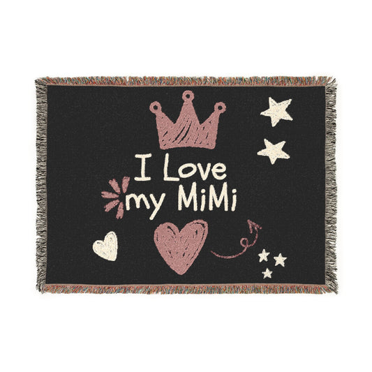 I Love My Mimi Woven Blanket — Throw for Grandmothers | Mother's Day Gift