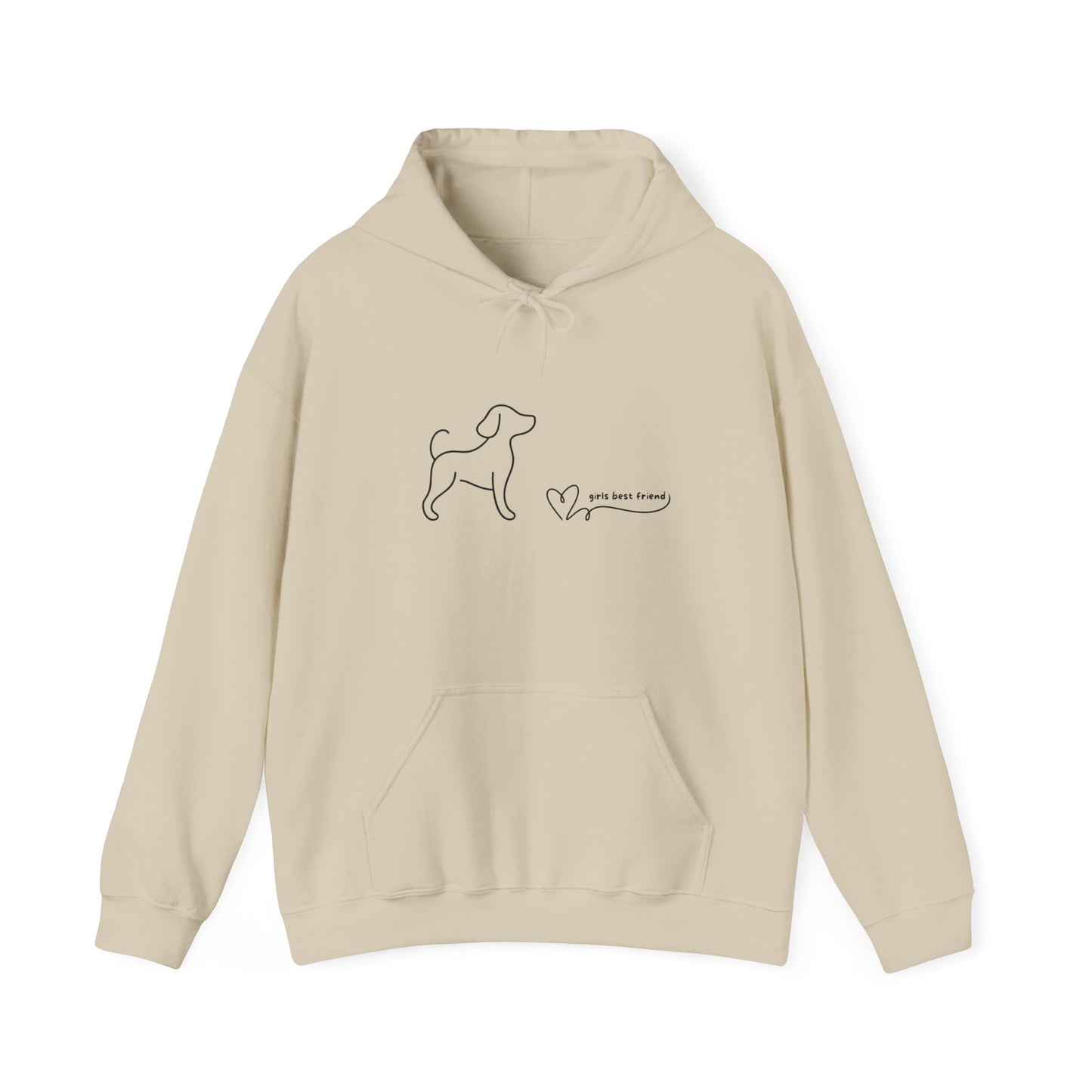 Dog Line Art Hoodie – 'Girls Best Friend' Minimalist Pet Lover Sweatshirt