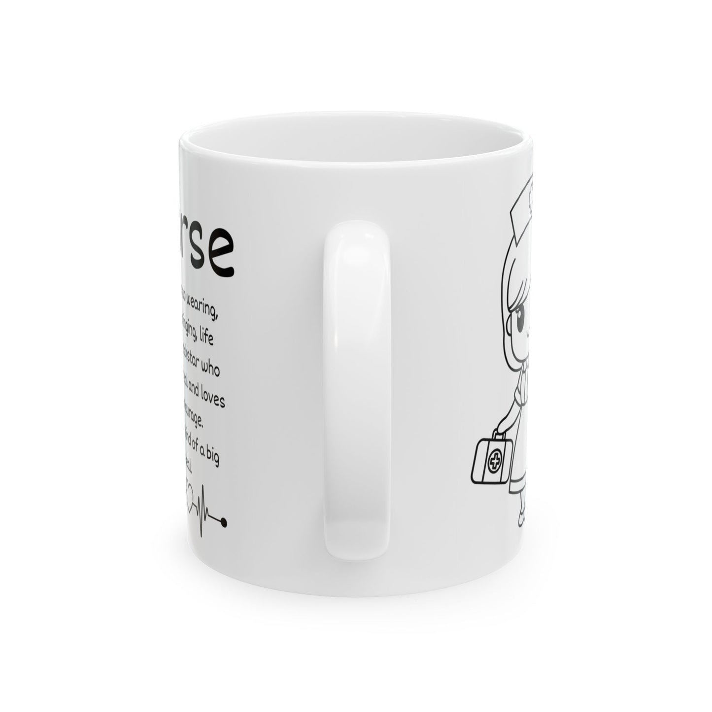 Nurse Cute Icons Ceramic Mug — 11oz & 15oz