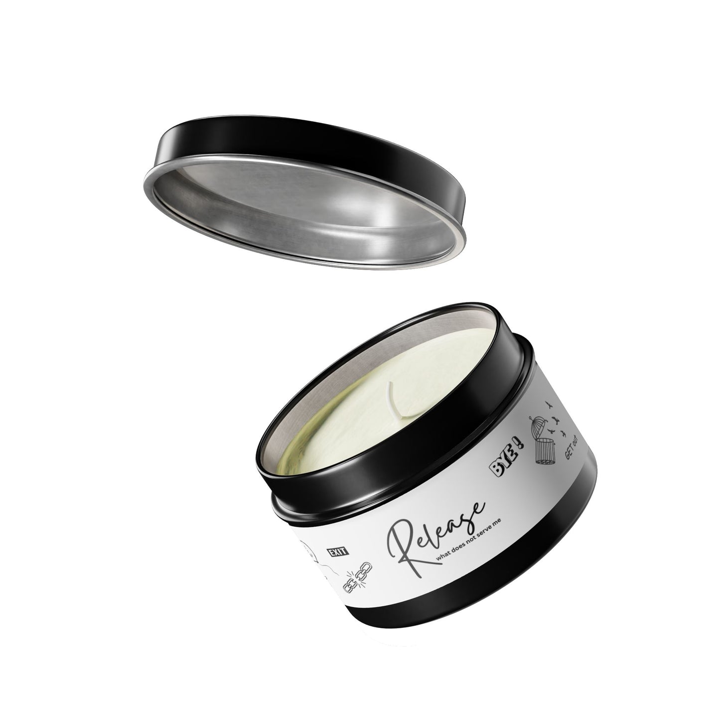 Small Soy Candle in Tin - "Release What No Longer Serves" (4oz)