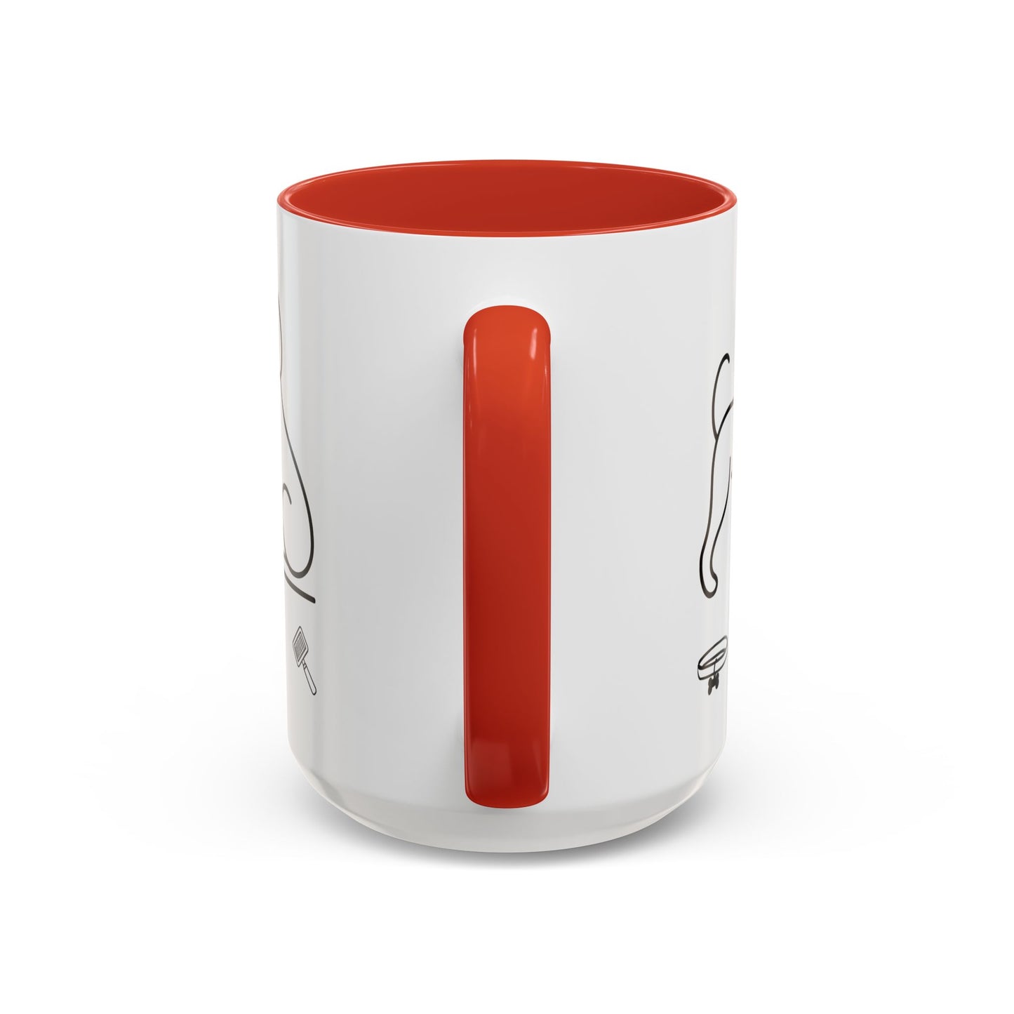 Dog Line Art Accent Coffee Mug — Minimal Paw & Pet Icons (11/15oz)