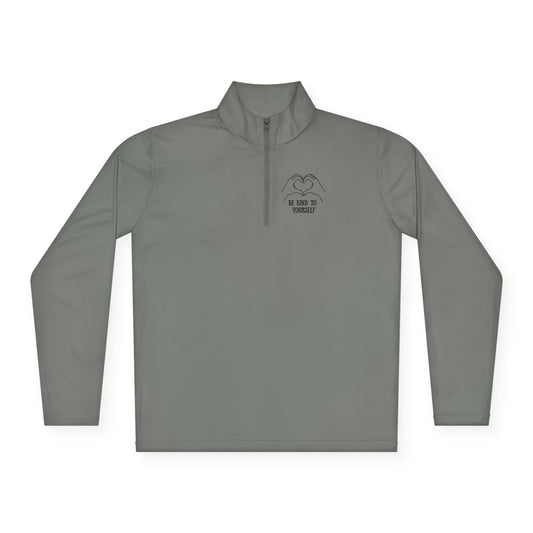 Quarter-Zip Pullover — Heart Hands 'Be Kind' Chest Logo